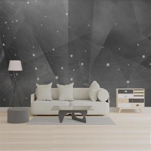Milofi custom 3D wallpaper mural black and white abstract geometric lines living room bedroom background wall decoration paintin