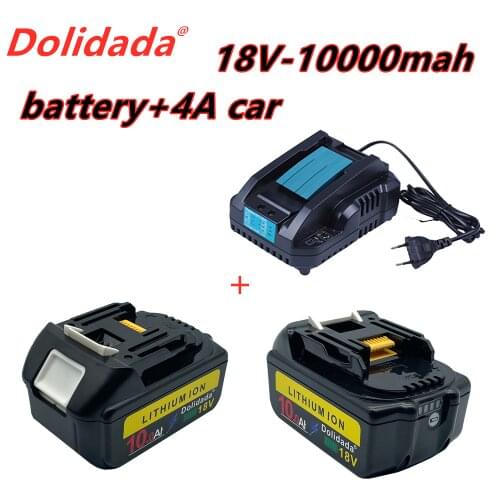 New bl1860 rechargeable battery 18 V 10000mah Makita Li ion 18 V battery bl1840 bl1850 bl1830 bl1860b LXT 400 + charger