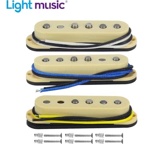Alnico 5 Guitar Single Coil Pickup Staggered Pole 52mm for FD Yellow Guitar Parts Vintage Guitar Pickup