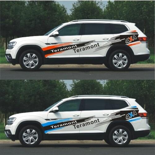 Car Sticker For Teramon Body Exterior Decoration Modified Sticker Pull Flower Stripe Film