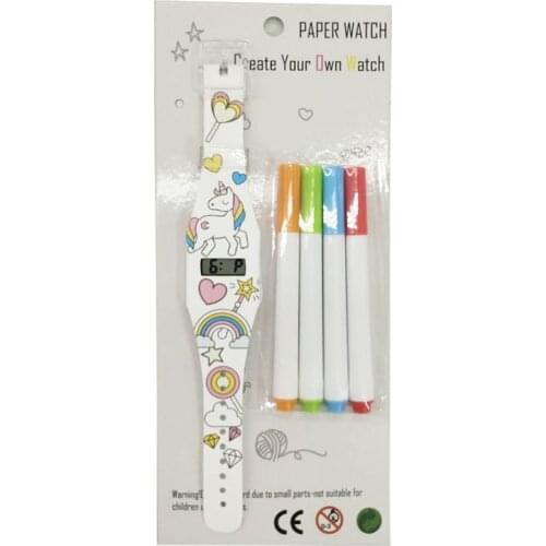 FREE SHIPPING DIY CRAFT DIY COLORING WATCH FOR KIDS DIY TOYS