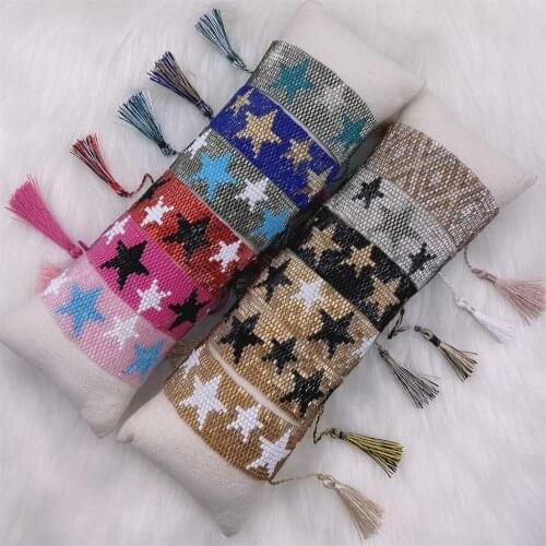 ZHONGVI Bracelets MIYUKI Beads Star Bracelet Bohemia Cuff Pulseras Mujer Ethnic Tassel Woven Jewelry For Women Gift Dropshipping