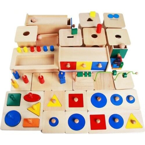 Infant Toddler Toys Montessori Materials Hand-eye Coordination Exercises Wooden Early Educational Toys Imbucare Boxes