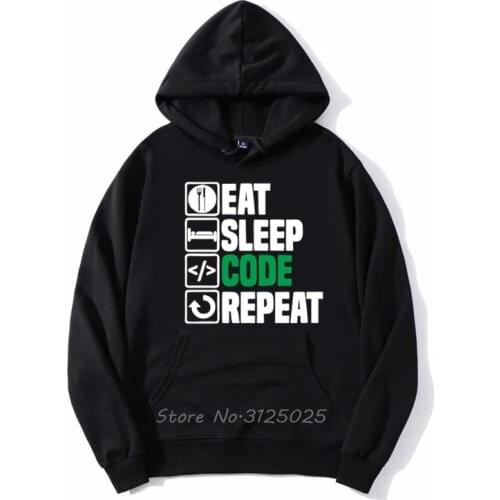 Eat Sleep Code Repeat hoodies Funny Coding Web Programmer Dad Christmas Gift Hoodie Men Fleece Sweatshirt Hoody Streetwear