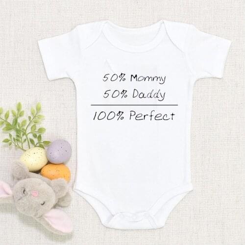 Mommy Daddy Perfect Newborn Baby Bodysuit Toddler Romper Summer Infant Baby Boys Girls Clothes Jumpsuit Fashion Bebies Roupas