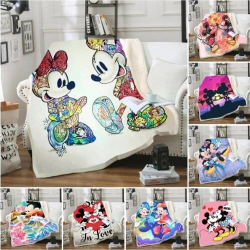Home Textile Disney Mickey Minnie Mouse Pattern Comfortable Soft Blanket Cartoon Cute Flannel Girls and Boys Gift Bedding