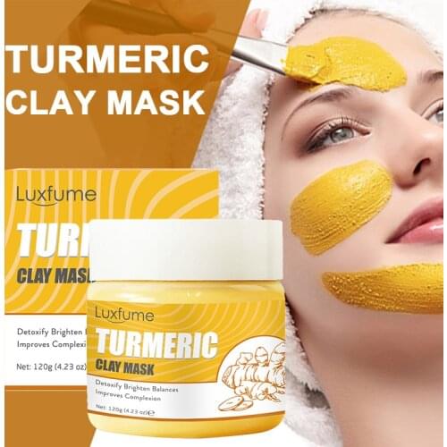 Dropshipping Turmeric Mud Mask Cream Whitening Nourishing Brightening Skin Tone Improving Dullness Moisturizing