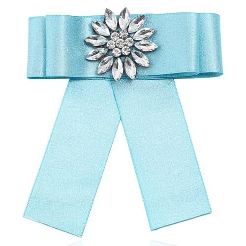 Bohemian Rhinestone Bowknot Tie Classic Cravate British New High-Grade Vlinderdas Cloth Clip Elegant Brooch accessories