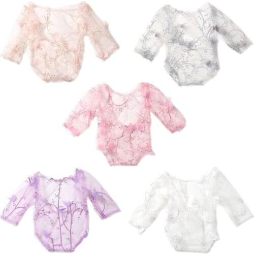 Children Jumpsuit Newborn Photo Props accessories Clothes Organza Translucent Cute Romper Baby Photography Decorative