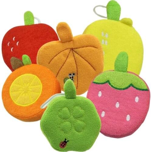 Creative Fruit Baby Bath Wipe Child Bath Shower Cotton Ball Baby Cotton Cartoon Bathing Ball Baby Care Essentials