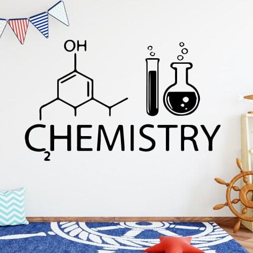 Cartoon Chemistry construction Wall Sticker Pvc Removable Decor Living Room Bedroom Removable Sticker Home Decor