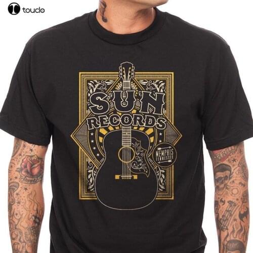 2019 New Arrival MenS Fashion Funny Tees Short Sun Guitar Logo T-Shirt Rockabilly Music Vintage Cash Country Retro3D Print Tee
