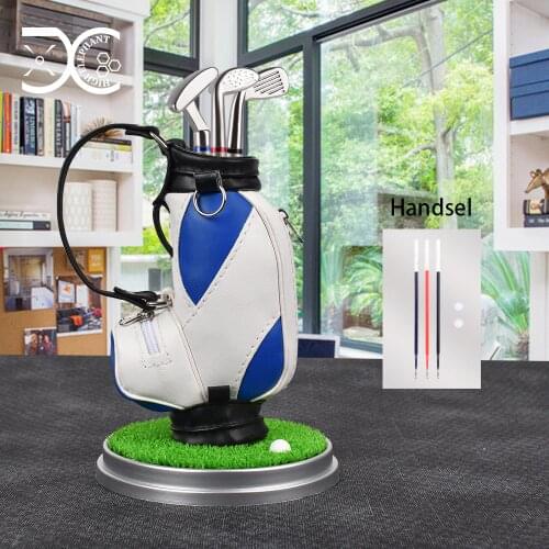 Desktop Golf Pen Holder,Leather Pencil Holder Novelty Gifts for Men Fathers,Golf Souvenirs Unique Gift for Golfer Fans Coworker