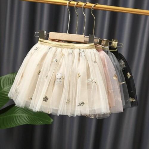New girl gold leaf embroidered short skirt small and medium-sized childrens dance tutu skirt
