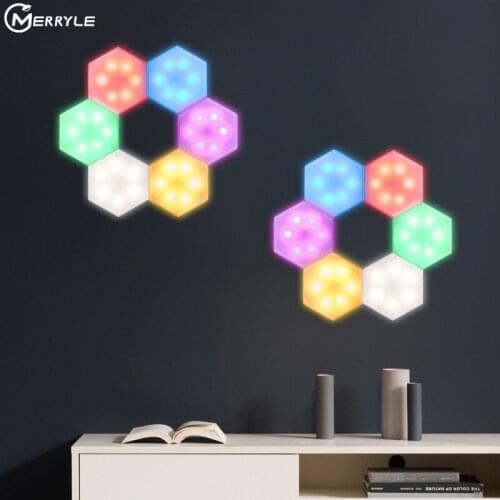 Novelty Night Light 0.8W RGBW DIY Creative Cabinet LED Wall Lamps Touch Infrared Remote Control Decorative Combination Graphic
