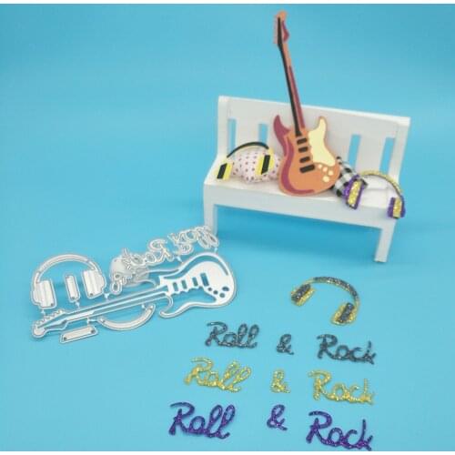 New rock guitar, bass, earphone metal cutting mold, photo frame craft mold, DIY scrapbook, paper card making decoration