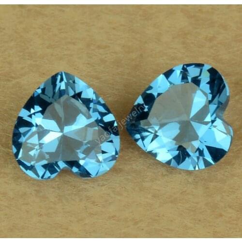 Wholesale 3x3~12x12mm 109# Dark Violet Blue Spinel Stone Sharp Bottom Heart Shape Loose Lab Created Gems For Jewelry Making