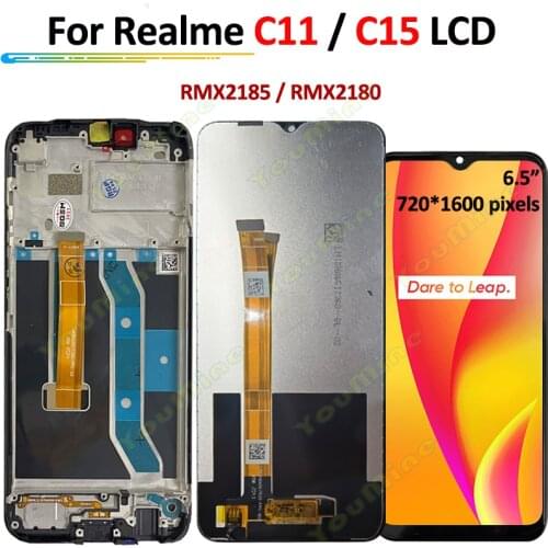 Original 6.5" For OPPO Realme C11 C15 LCD Display Panel Touch Screen Glass Digitizer Assembly For Realme C11 /C15 RMX2185 LCD