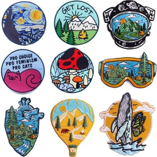 Outdoor Patches for Clothing Embroidery Patch Iron On Patches On Clothes Wilderness Stickers Patch For Jackets DIY Badge