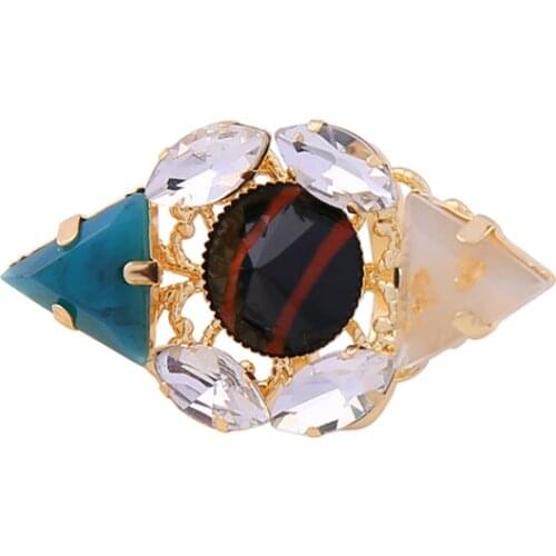 Bulk Price Bulk Price Engagement Women Jewelry Geometric Resin Stone Ring Trendy Brand Black Round Charm Party Ring Hot Sale