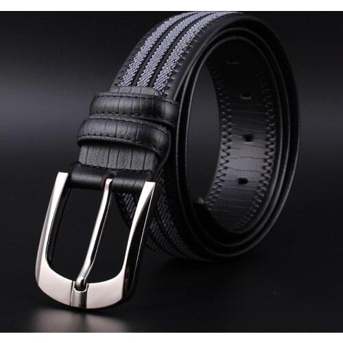 Popular mens casual belt versatile student youth decorative jeans with personalized pattern pin buckle belt man