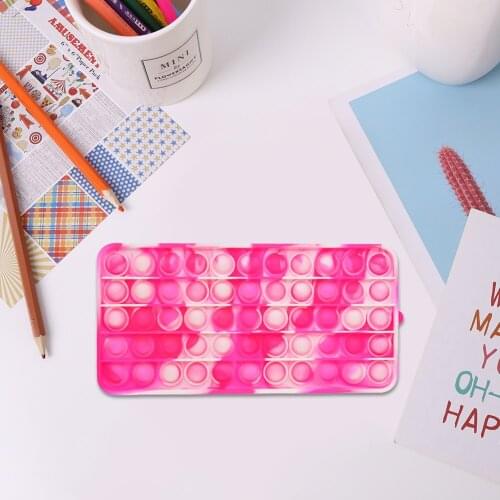 Portable Pencil Case Silicone Children Anti Stress Bubble Stationery Bag Decompression Simple Bubble Toy Supplies