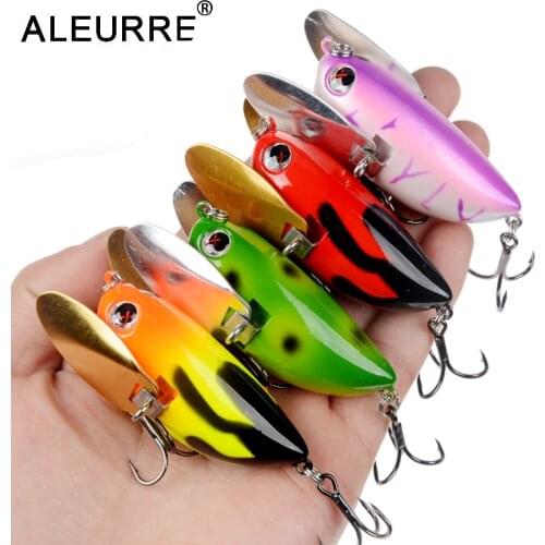ALEURRE 1PCS Topwater Bait Hard Fishing Lure With Metal Wings Quality Hooks Wobblers Long Shot Artificial Baits For Bass Pesca