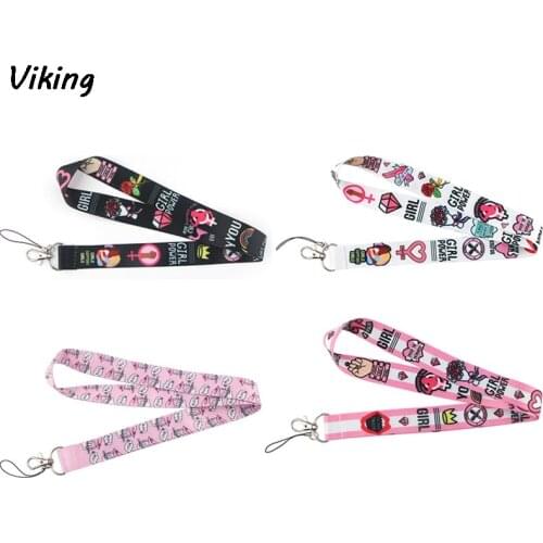 20pcs/lot G1520 Feminism Lanyards Neck Strap Phone Keys ID Card Holder Lanyard For Keys DIY Hang Rope Girls Gift Lanyards