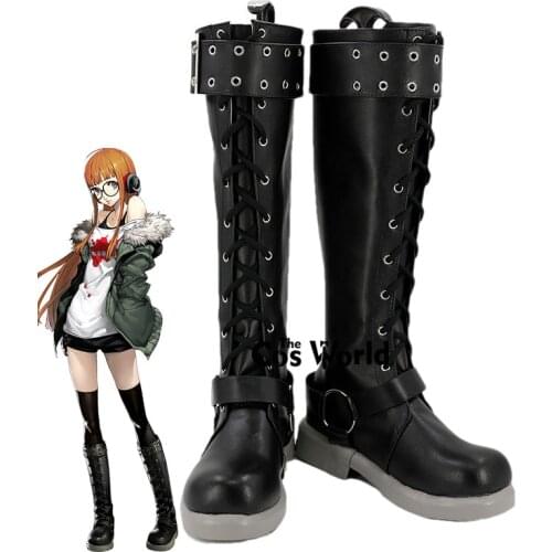 Persona 5 Sakura Futaba Games Customize Cosplay Flat Shoes Boots