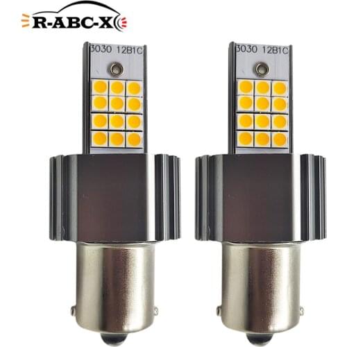 2pcs 1156 BA15S BAU15S canbus led light bulb car turn signal light auto Park Reverse Backup Brake Lamp DC 10-50V 12V 24V yellow