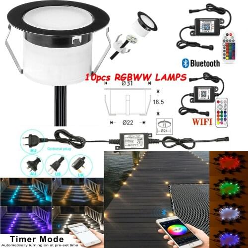 10x31mm LED Deck Lights Led Floor Lamp Outdoor Lighting Kit WIFI/Bluetooth Control For Alexa Google Home IFTTT Terrace Patio