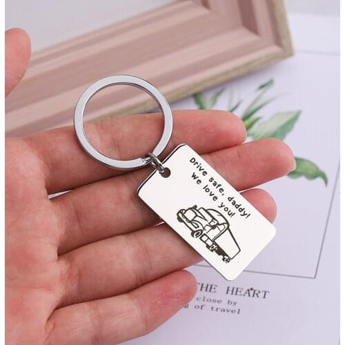 Oeinin Creative Keychain Man Drive Safe Key Chain Bags Truck Boy Letter Letter Color Key Ring Alloy Pendant Accessories Brelok