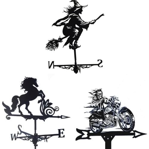 Vintage Wrought Iron Metal Weather Vane Outdoor Garden Decoration Supplies Weathercock Wind Direction Indicator