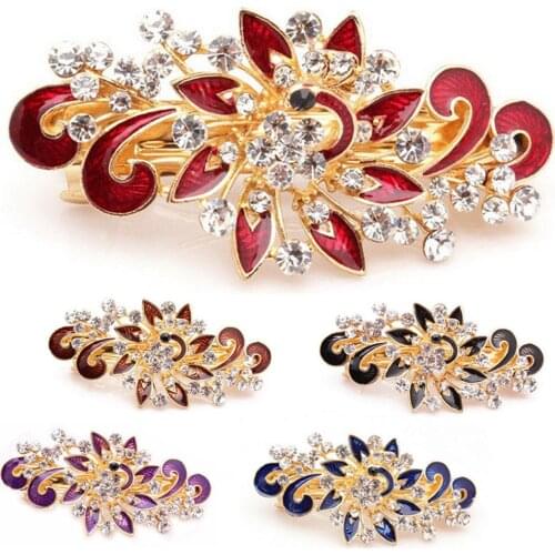 Gootrades Flower Shape Hairpins Crystal Alloy Girls Barrette Hair Clips Spring Women Headdress Clip Hair Accessories