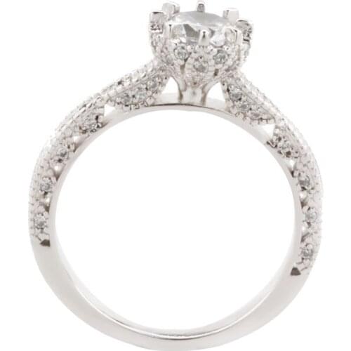 WYJZY Openwork flowers full of stars ring for women Europe and America inlaid zircon wedding engagement ring