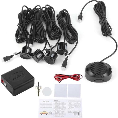 1 Set 12V Car Parking Sensor Backup Radar Reversing Assistance Aid Kit with Audio Buzzer Alarm Parking Radar System