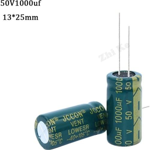 10 pcs Aluminum electrolytic capacitor 1000 uF 50 V 13 * 25 mm frekuensi tinggi Radial Electrolytic kapasitor