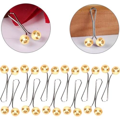 12PC Lady Muslim Scarf Hijab Clips Pin U-shaped Needle Multicolor Pearl Scarf Clip Turban Pearl Pin Fixed Straps Slip Brooch