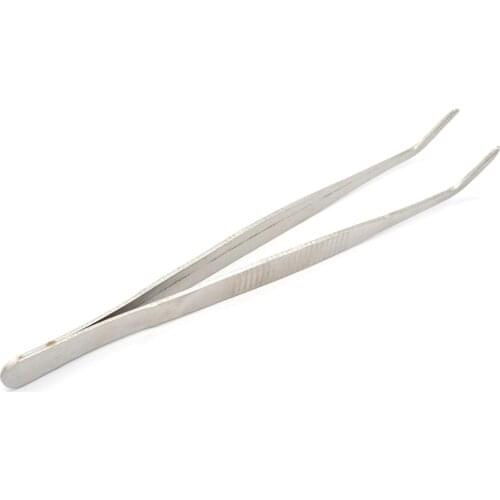 16cm Stainless Steel Tweezer Curved Round Tip Chemistry Medical Tool Lab Use