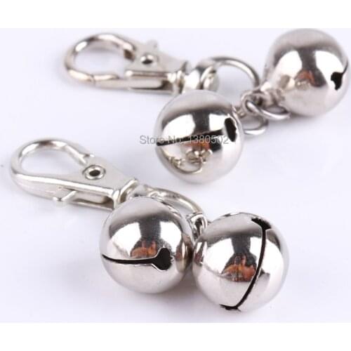 20pcs/lot 13mm Jingle bell with Swivel Snap Hook Ornament Key ring DIY handmade Jewelry Making Accessories