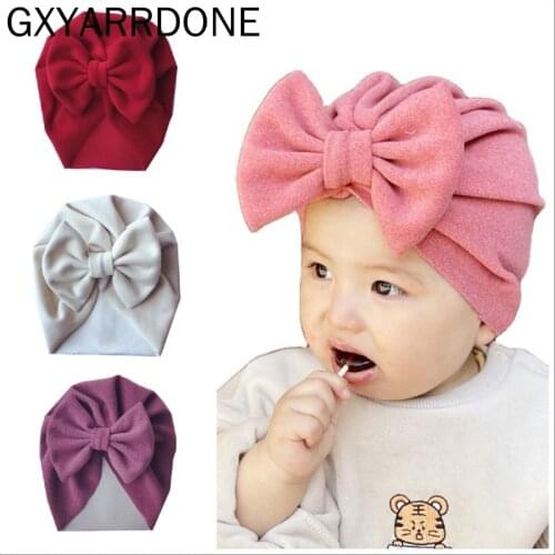 2020 Infant Winter Headbands Solid Cashmere Kont Turban Headwear For Girls Spandex Stretchy Beanie Hat Baby Hair Accessories