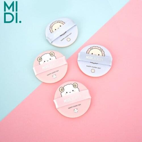 4/2 pcs/Set Round Shape Air Cushion Puff Single Side Animal Creative Pattern Facial Face Body Portable Soft Cosmetic Puff Kit