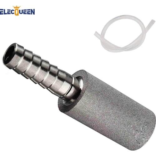 2 Micron Diffusion Stone Stainless Steel Aeration Stone Carbonating Stone With 1/4" Barb & 50cm Silicone Hose For Homebrew Wine