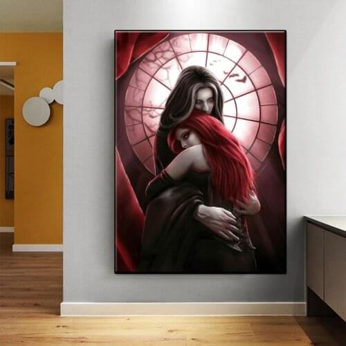 Lovers Diamond Painting 5D DIY Abstract red Embracing lovers Art Modern Diamond embroidery Mosaic Room Home Decoration