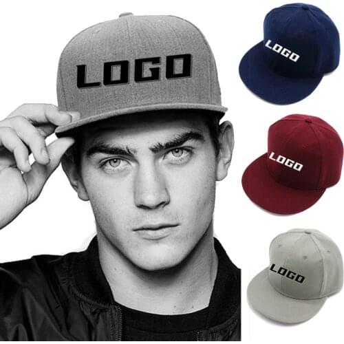 Custom Logo Snapback Caps Men Hip Hop Male Bone Baseball Cap Unisex Solid Color Cotton Adjustable Rock Band Flat Hats Visor Hat