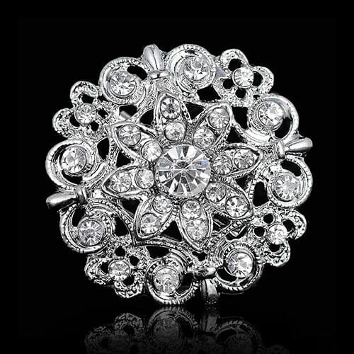 Utei Jewelry Vintage Fashion Crystal Flower Brooch For Women Amazing Alloy Jewelry Party Collar Pin High Quality Banquet Pins