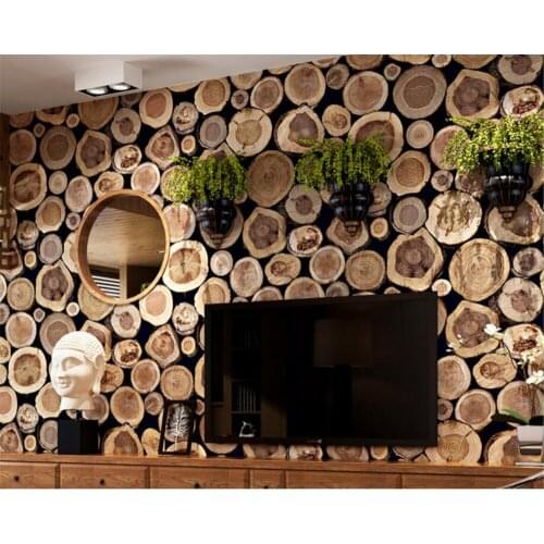 Beibehang papier peint mural 3d Retro Wallpaper Waterproof PVC 3d wood Stakes wallpaper home decor papel de parede para quarto