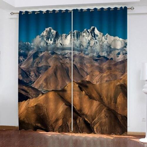 Photo snow mountain curtains 3D Window Curtains For Living Room Bedroom Customized size