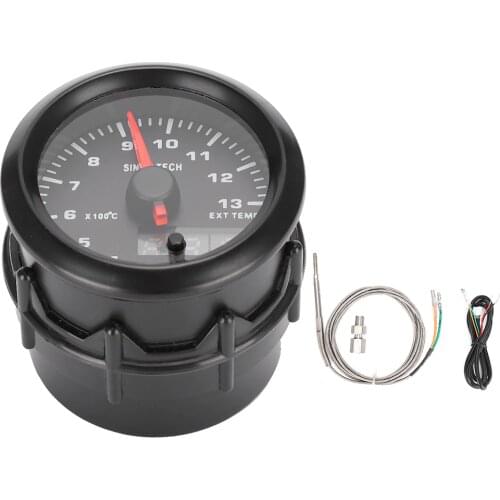 300 - 1300 ° C Exhaust Gas Temp Gauge EGT Sensor For Most 12V Car 7-Color LED Display ABS Housing + Aluminum Outer Ring