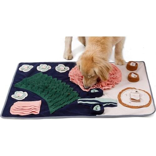 Dog Sniffing Mat Dog Puzzle Toy Pet Snack Feeding Mat Boring Interactive Game Training Blanket Snuffle Foraging Training Mat